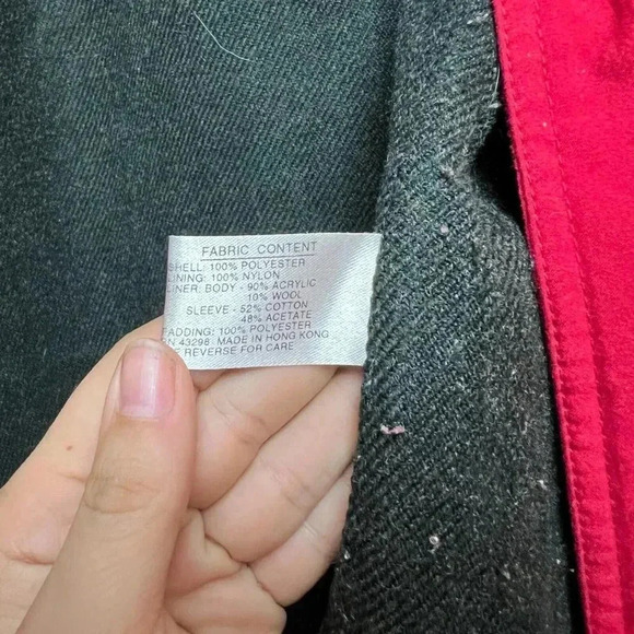 Gallery Petites Red Wool Blend Removeable Liner Trench Coat Sz L Classic Winter - Picture 8 of 12